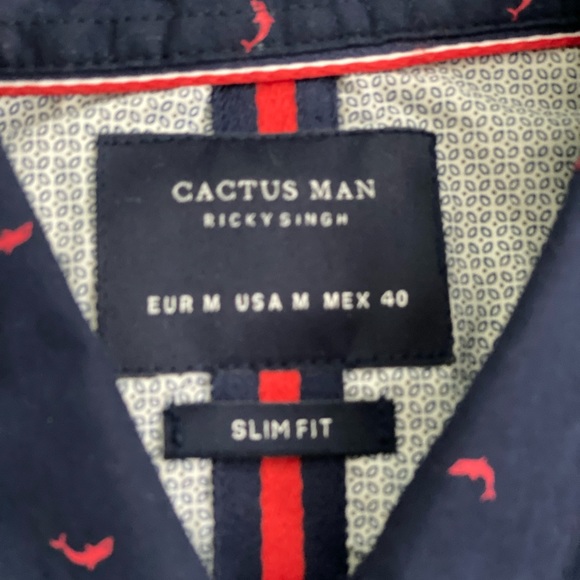 Cactus Man Casual Shirt with Dolphins - Picture 2 of 4